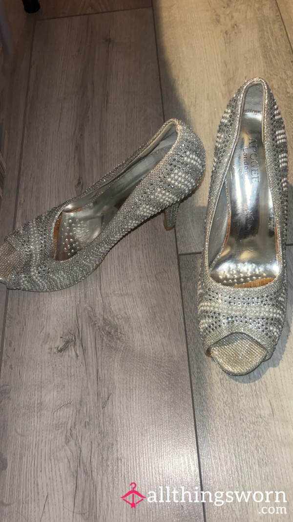 Sparkly Silver Heels