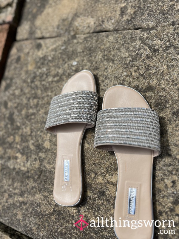 Sparkly Sliders Well Used Barefoot Size 6
