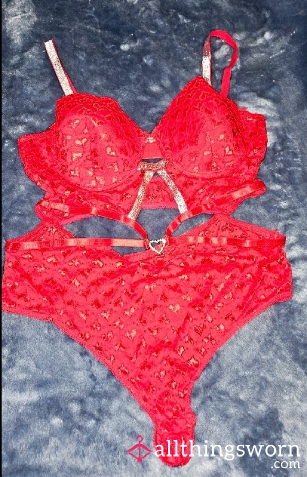Sparkly, Strappy Red Lingerie