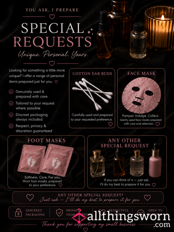 Special Requests | Personalised Items Prepared Just For You 🖤