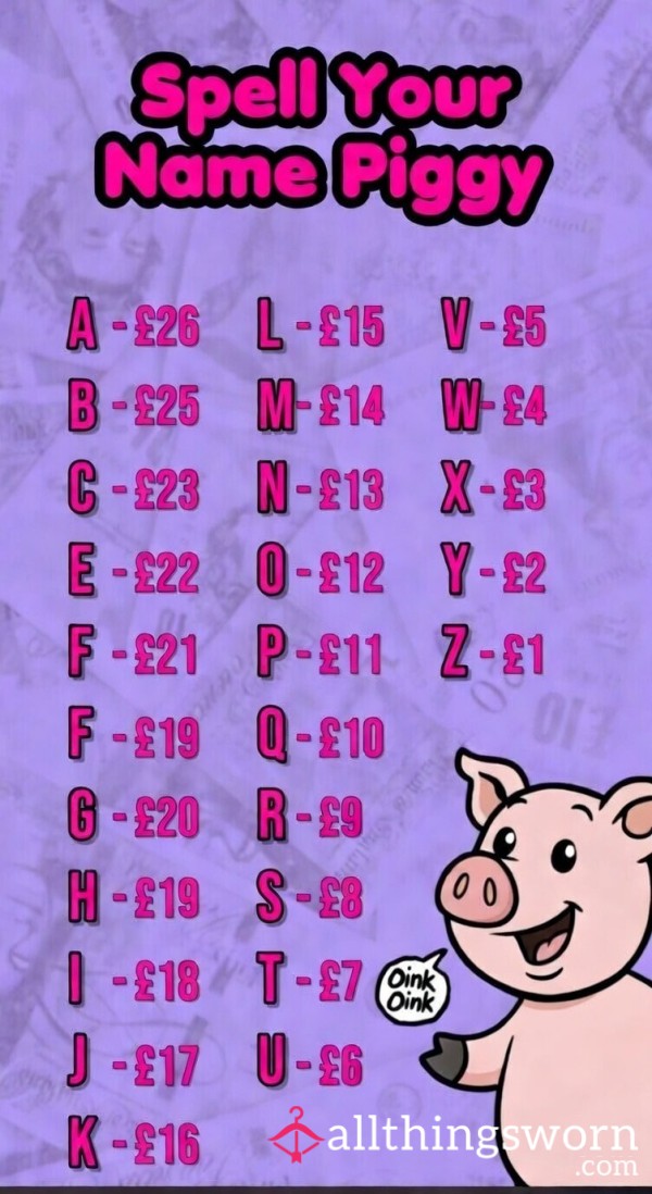 Spell Your Name Piggy