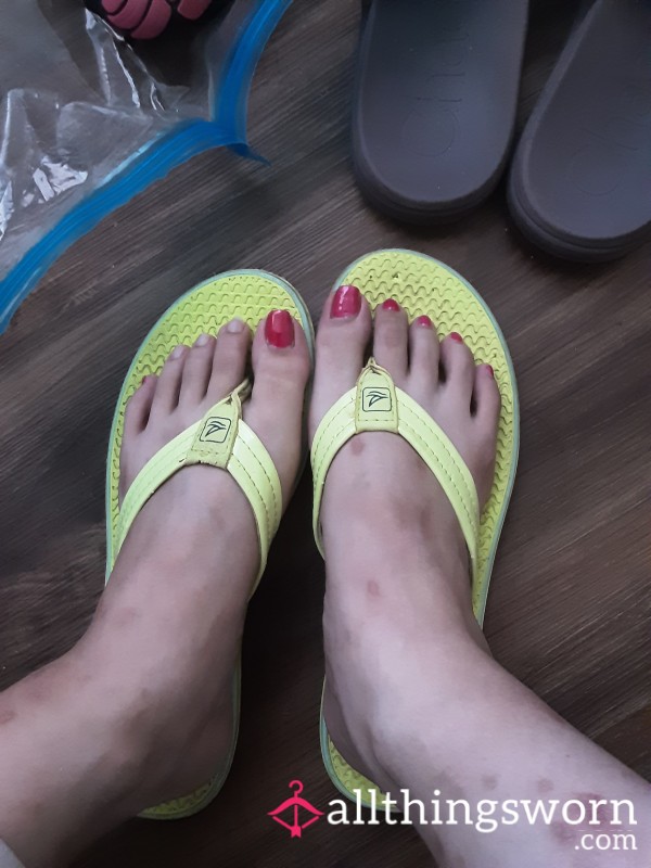 Sperry Top-sider Flip Flops Yellow Green
