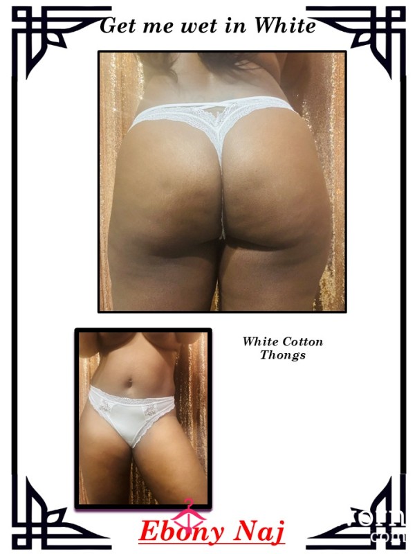 White Cotton  Strap Thongs