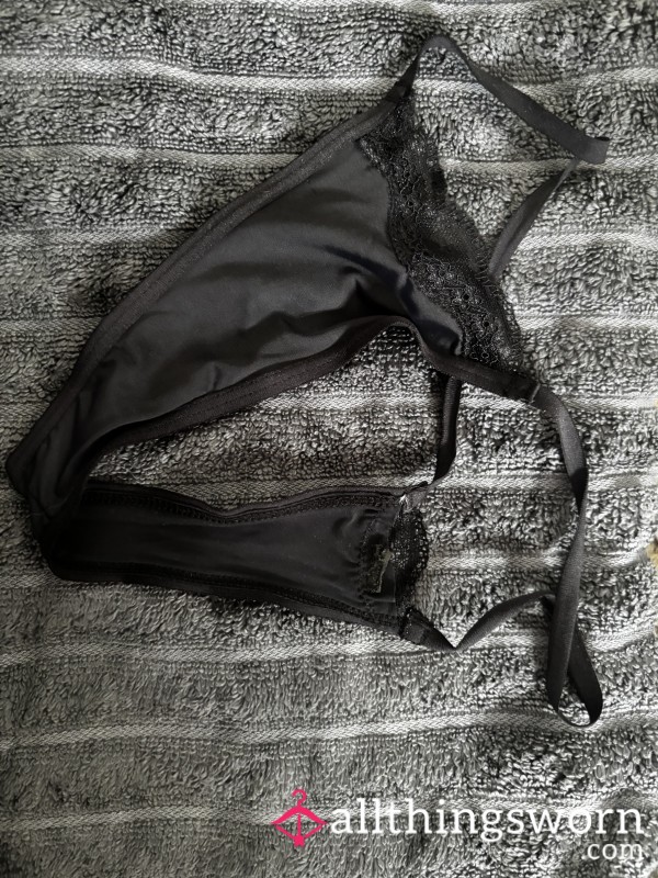 Spider Black Thong