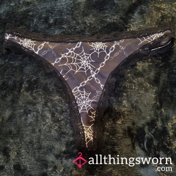 Spiderweb & Chain Thong • Dark, Playful & Wickedly Cute