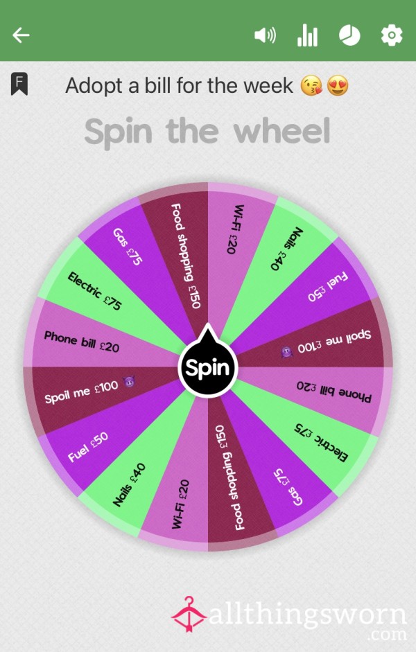 Spin The Wheel And Adopt A Weekly Bill