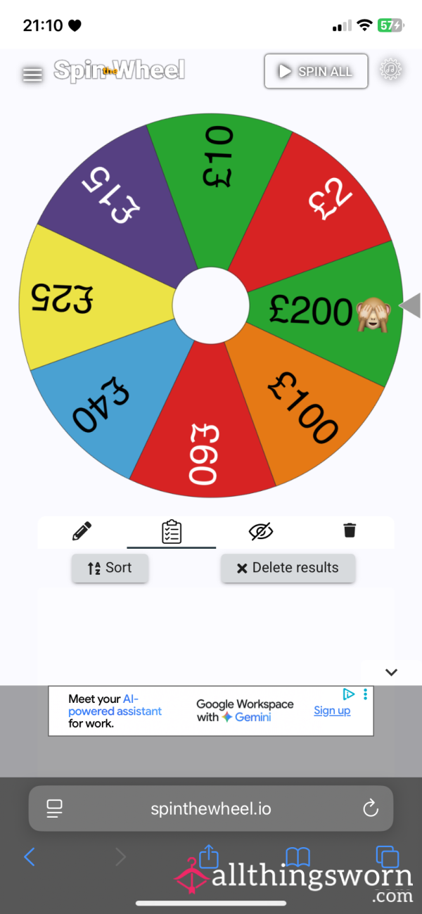 Spin The Wheel And See What Your Due Me👅