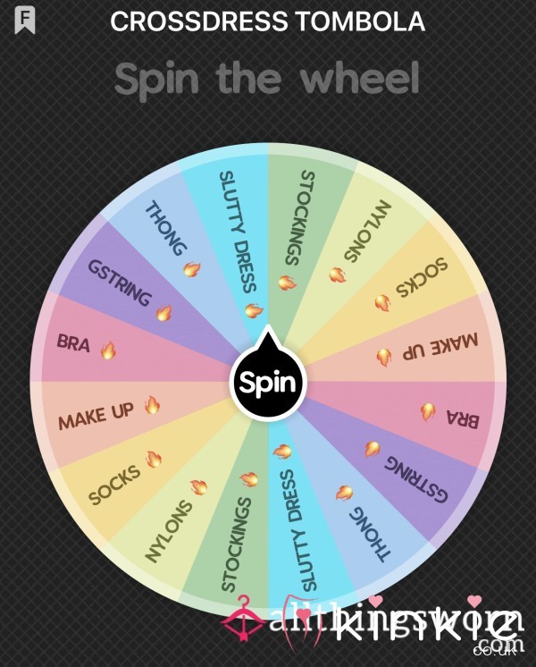🎀 Spin The Wheel – Crossdressing Mystery Prize! 🎀