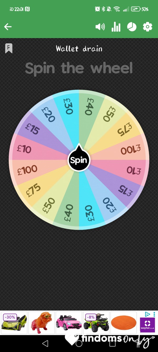 Spin The Wheel, Findom Version