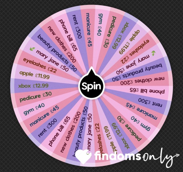 🎡 Spin The Wheel Game 🎡 💸 Pay A Bill ⊹ Get Humiliated By A Brat 💸 £1 To Spin 🎀