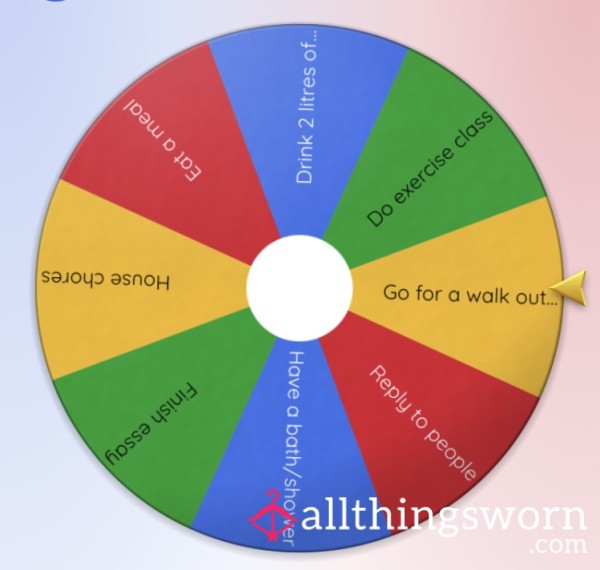 Spin The Wheel Tasks 🥰 (Personalised Self Care/productivity Edition)