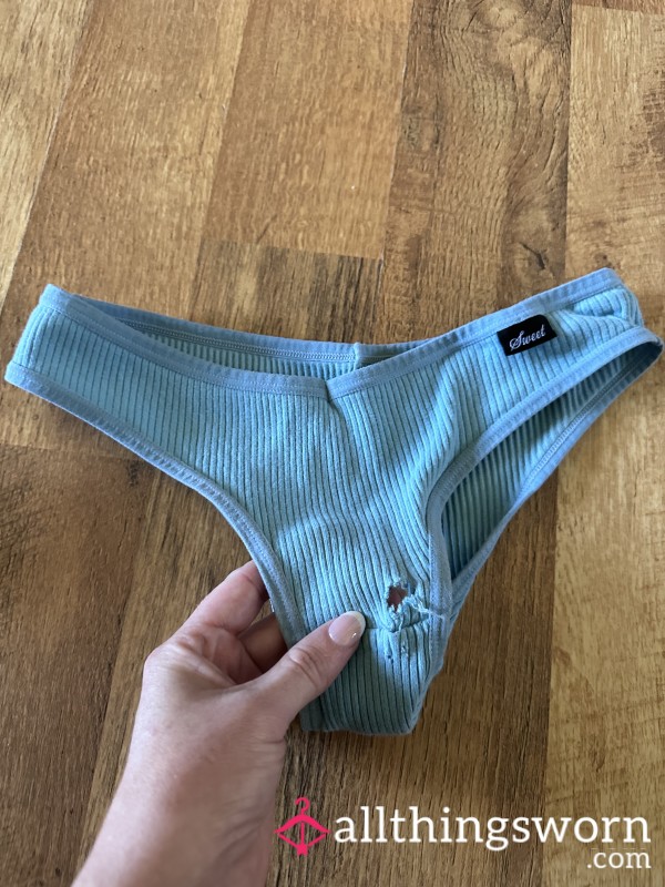 💙 Split Wide Open – My Most Worn Panties (Cheeky & Holey)