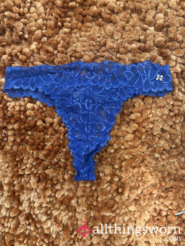 Royal Blue Lace Thong