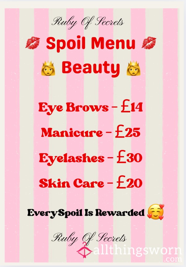 Spoil Menu - Beauty Addition