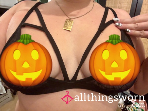 Sp**Ooky Nips In See Through Bra 🕷️