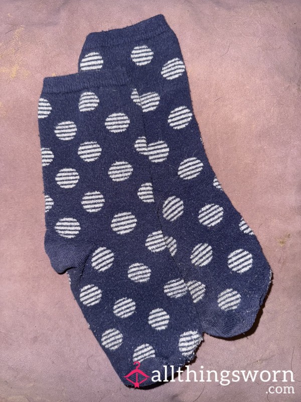Spotty Navy Socks