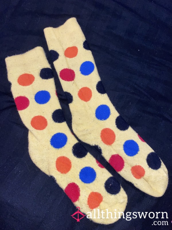 Long Spotty Socks 🧡❤️💙