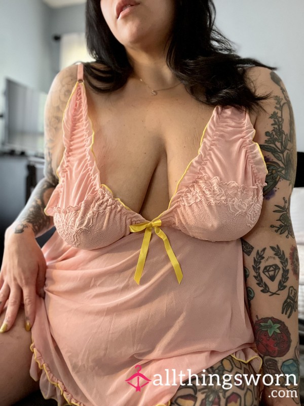SPRING CLEANING SALE - Pink Babydoll Lingerie