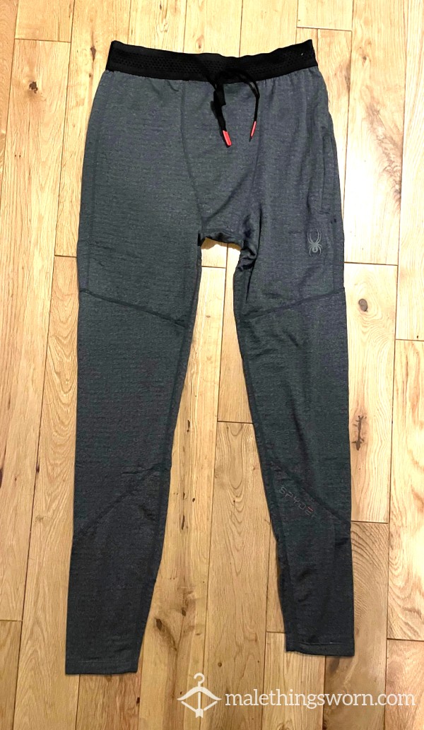 Spyder Grey Textured Sports Training Leggings Tights (M) Ready To Be Customised For You!