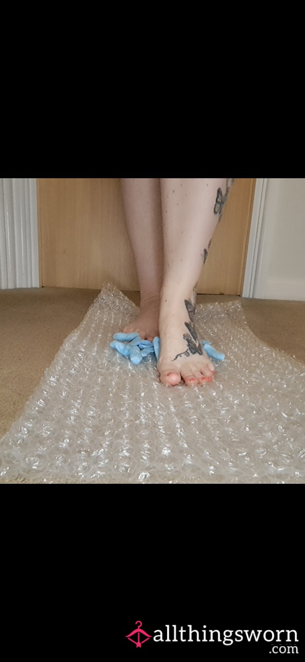 Squashing Bubble Wrap With My S**y Soles