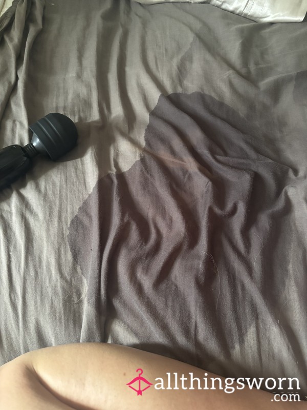 Squirt Soaked Bedsheet