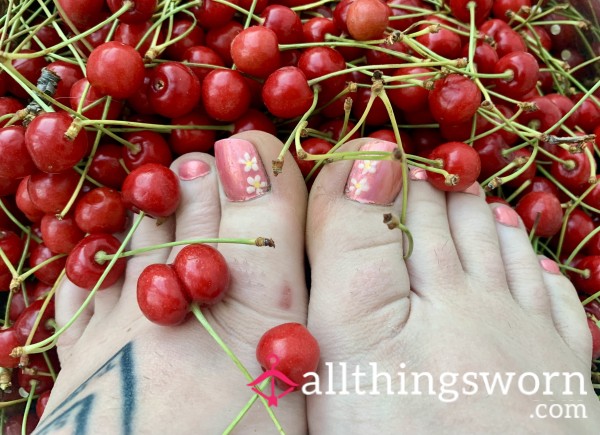 Squishing Cherries On My Sidewalk With My Feet