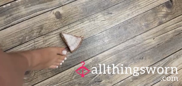 Squishing Victoria Sponge With Feet
