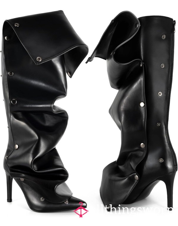 Stacked Leather Boots