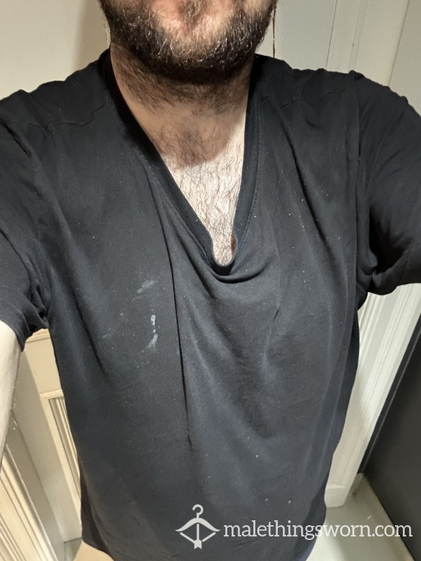 🚨Offer -5£🚨 Stained And Sweaty Black T-shirt - XL