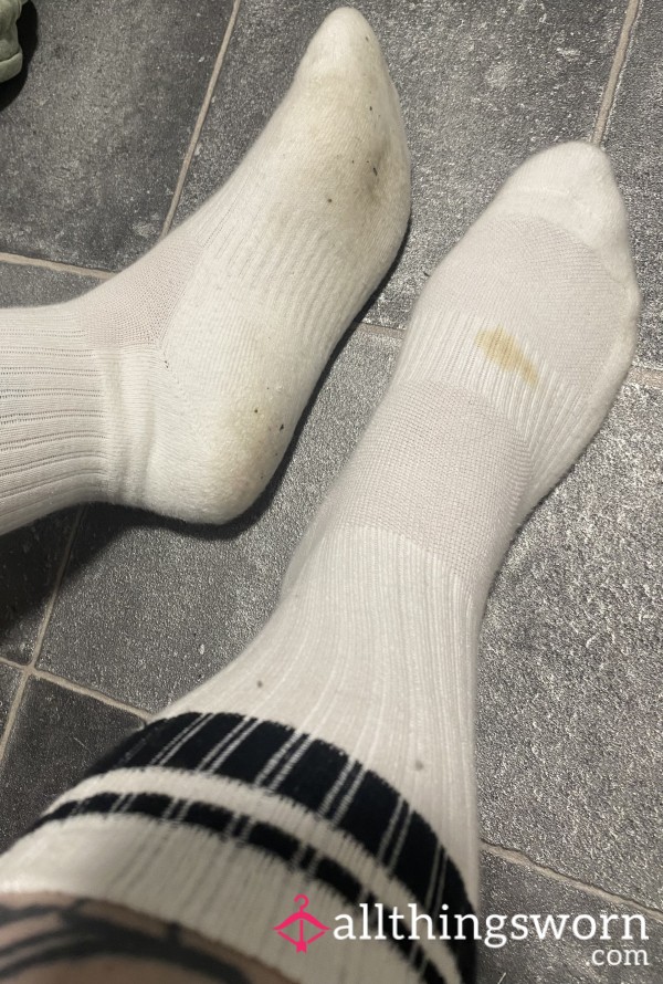 Stained, Dirty, Worn Crew Socks