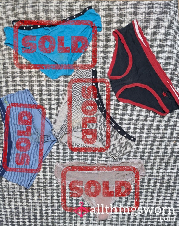 STAINED WELL WORN PANTIES DISCOUNTED CLEARANCE SALE PRICE!