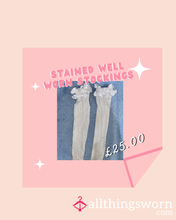 Stained Well Worn White Stocking