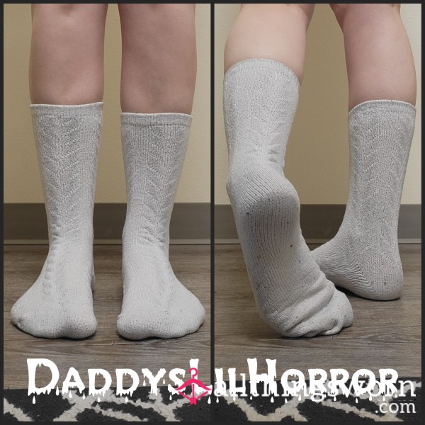 Stained White Crew Socks