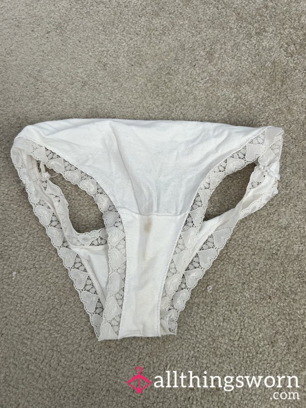 Stained White Lacy Panties