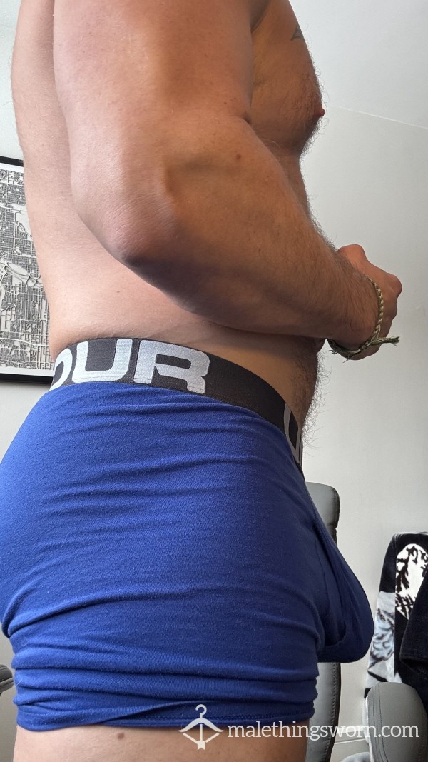 Stained With Prec*m Blue Under Armour Boxer