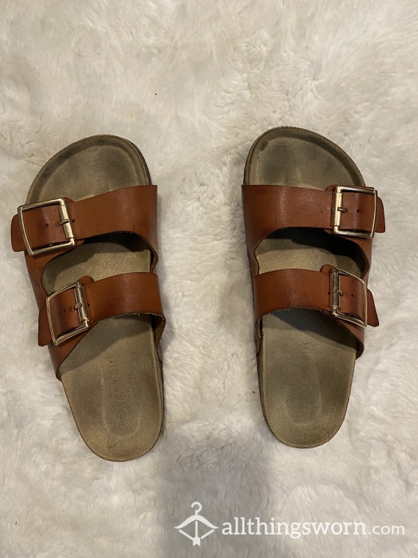 Well Worn Stained Woman Sandals