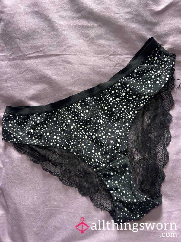 Star Pattern Lacy Back Panties 💋 Gym Worn For You 💋