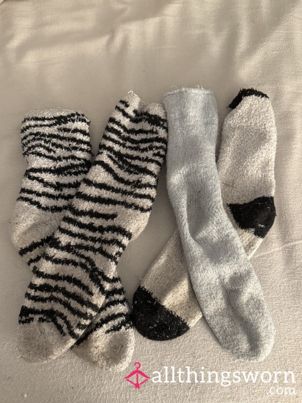 Sta**i’s 2 Pairs Fluffy Socks- Well Worn And Super Cozy 💋🧦