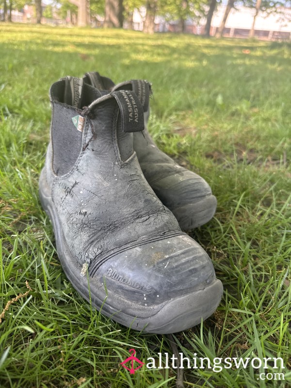 Steel Toes Worn For 3 Years By A Goth Girl Who Works Blue Collar