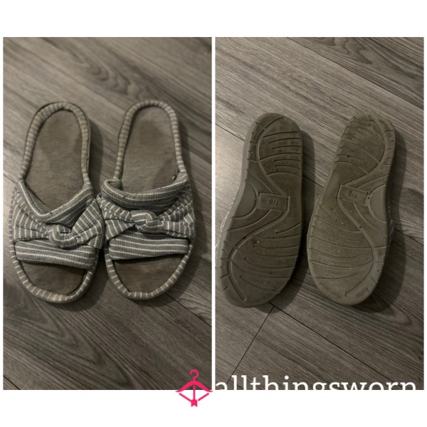 Stepping Out Just For You… My Well-Worn Slippers Are Dripping With Desire 😈👣💦