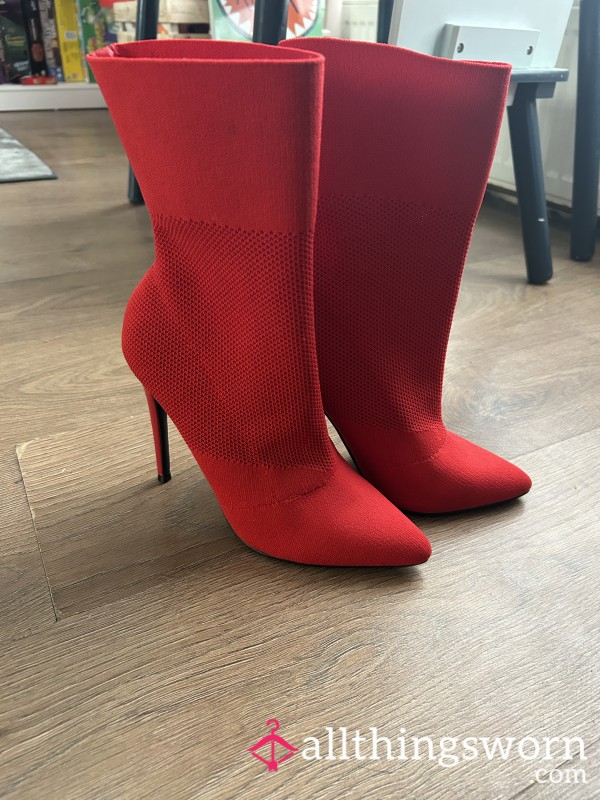 Steve Madden Red Sock Boot