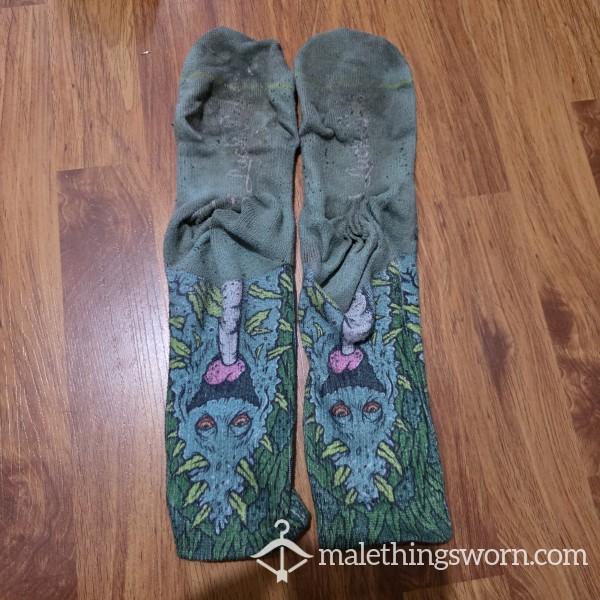 Stiff, Smelly, Filthy Graphic Print Mary Jane Socks