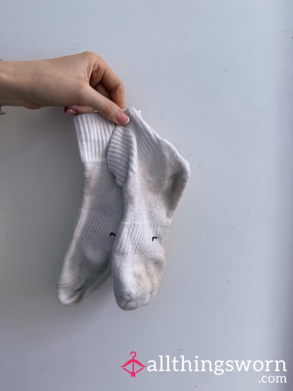Stinky And Sweaty White Gym Socks