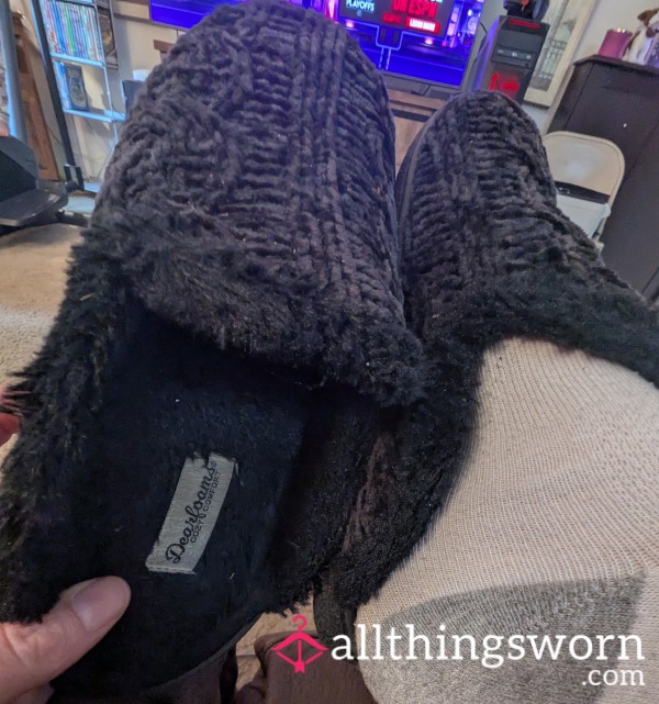 Stinky Black Slippers