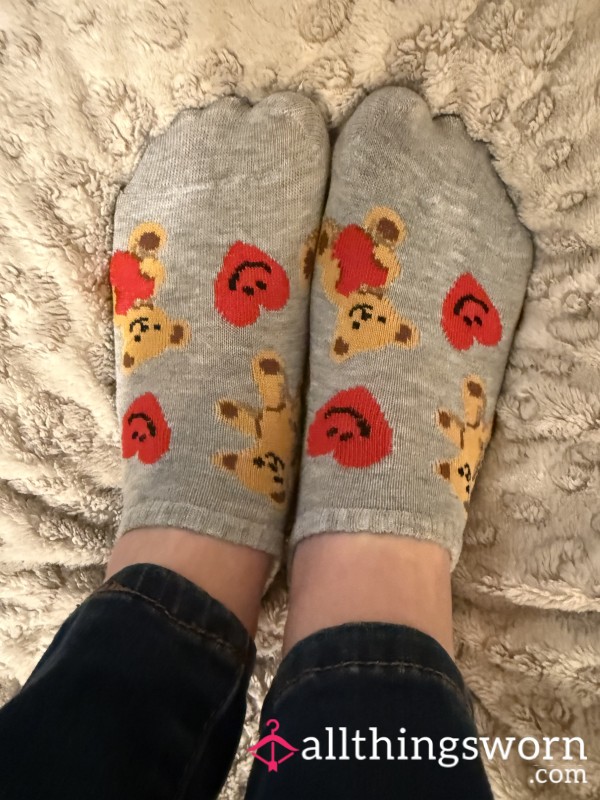 Stinky Cute Teddy Bear Heart Socks❤️🧸