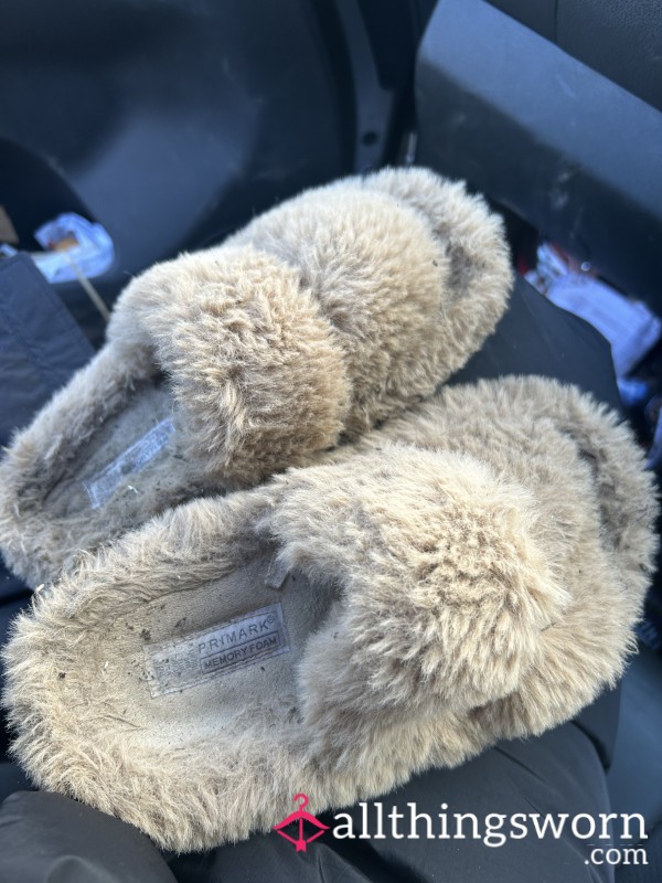 Stinky, Fluffy Worn For 2 Years Slippers