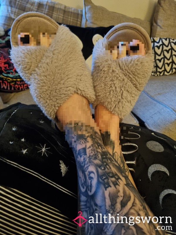 Stinky Grey Slip On Slippers