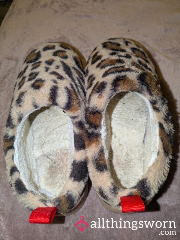 Stinky Leopard Print Slippers - 4 Years Old