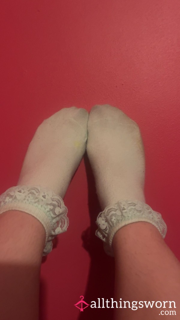 Stinky Mint Green Frilly Socks