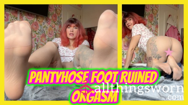Stinky Pantyhose Foot Ruined Orgasm JOI